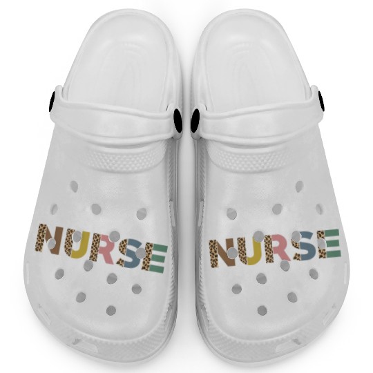 Palliative Care Nurse Leopard Pattern Design Clogs