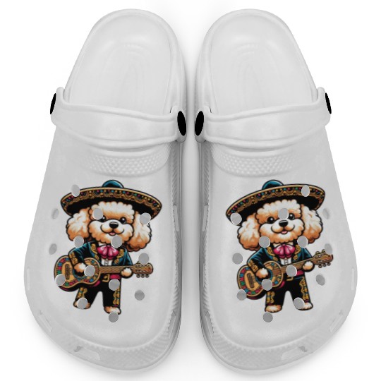 Poodle as Mariachi Guitarist Cinco de Mayo Clogs