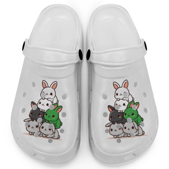 Bunnies Demiromantik Flag Pride Month Cute Bunny Clogs