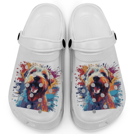 Watercolor Colorful Smooth-haired Fox Terrier Clogs