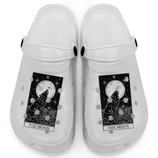 Tarot Card The Moon Wolf Howling Clogs
