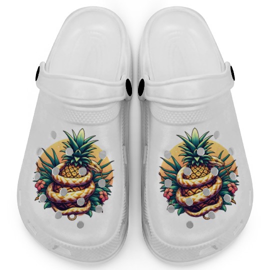 Python around pineapple Clogs