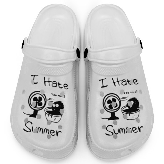 I hate summer typography creative design Clogs