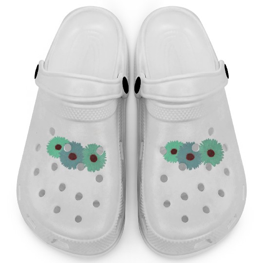 Pretty Spring Flowers Green Clogs