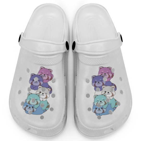Spectrasexual Flag Pride Lgbtq Cute Red Panda Clogs