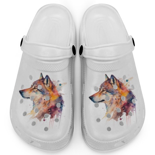 Wolf Print, Cosmic Wolves, Animal Print, Cosmos Clogs