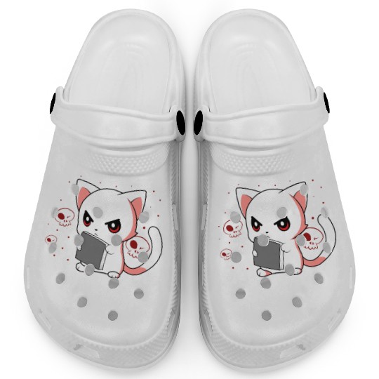 Reading - Reading Cat - Dark Humor - Reading Book Clogs