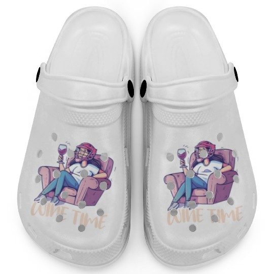 Lacrosse Mom Half-Time is Wine Time Clogs