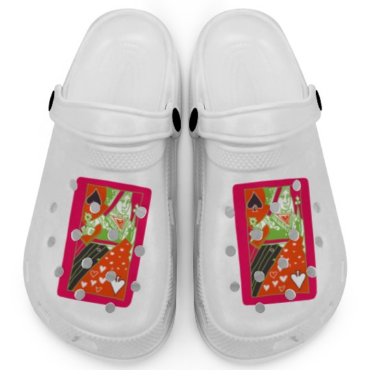 Red Queen Of Spades Playing Card Clogs