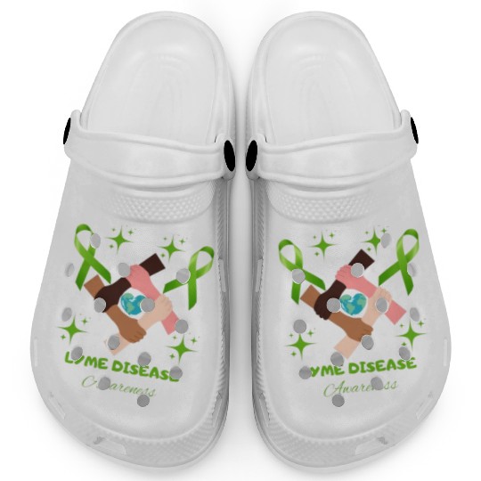 Lime Green Ribbon Lyme Disease Awareness Clogs