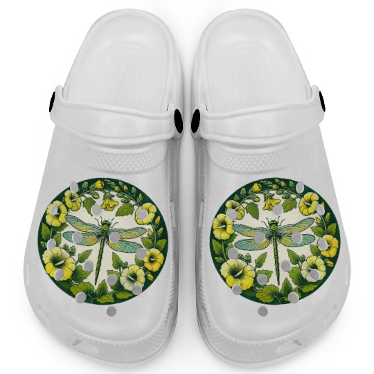 Green Dragonfly Clogs