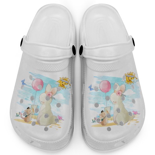 Rabbit Mama Want Sent Postcard Using Post Mouse Clogs