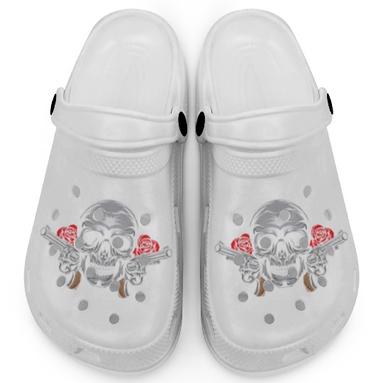 Skeleton Roses Guitar Skull Roses Guns Clogs