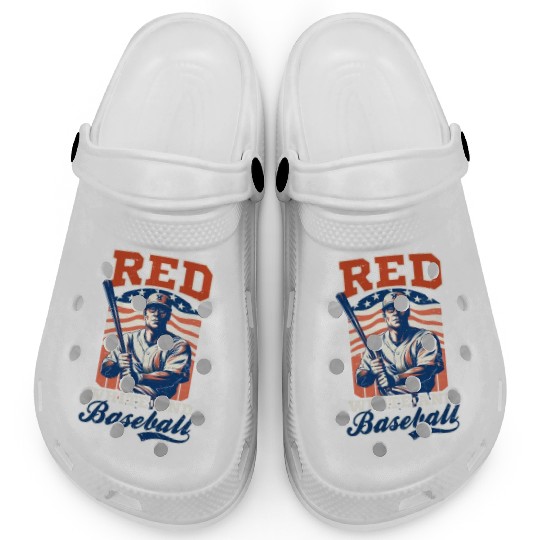 4th Of July Baseball Red White Baseball Clogs