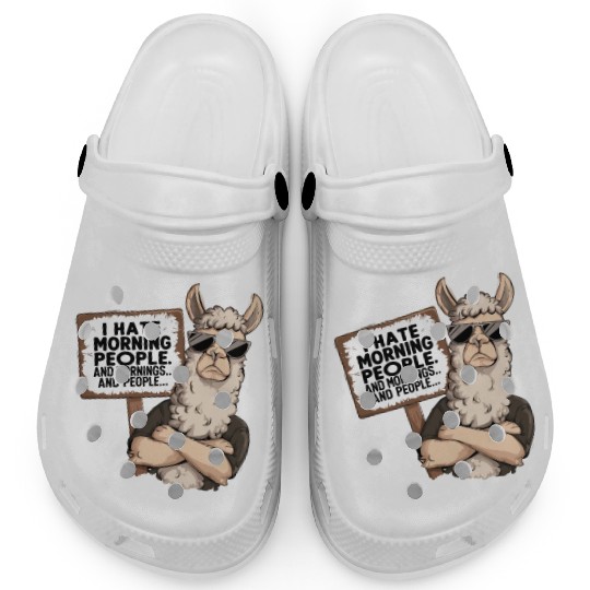 I Hate Morning People for a Morning grumpy Llama Clogs