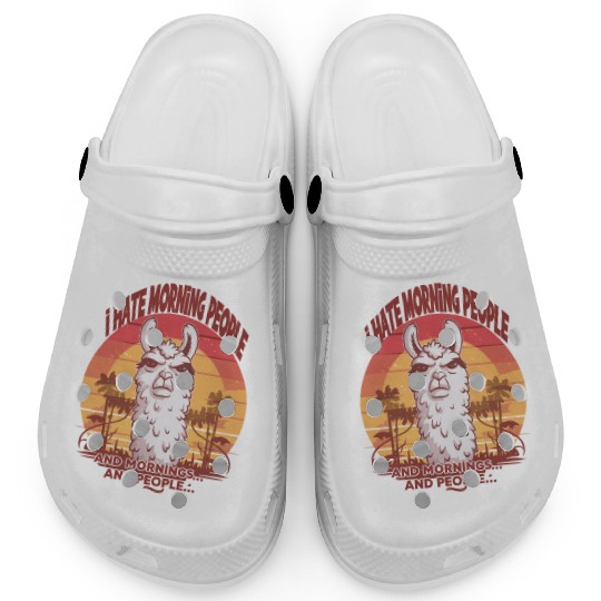 I Hate Morning People for a Morning grumpy Llama Clogs