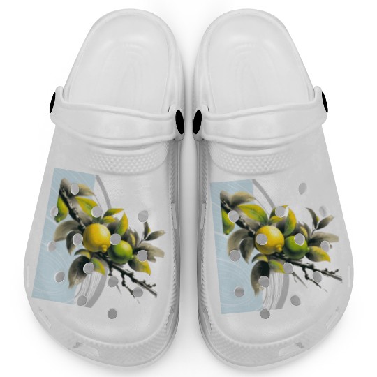 Green and yellow lemon Clogs
