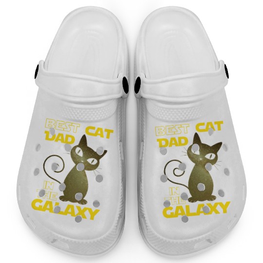 Galaxy Cat Best Cat Dad Clogs
