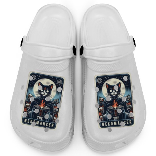 The Nekomancer Funny Tarot Necromancer Cat Pun Clogs
