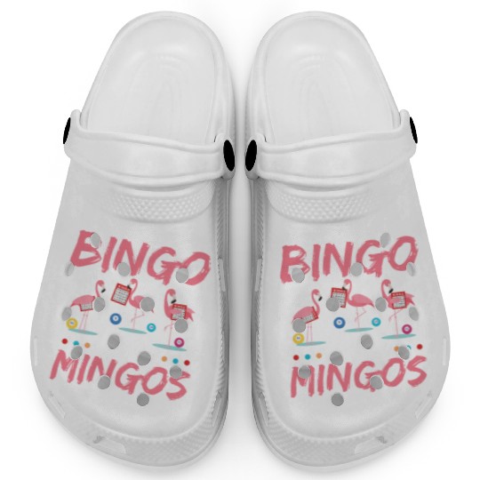 Funny Bingo Player Happiness Flamingo Clogs
