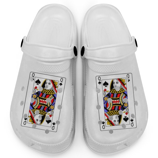 Queen of Spades Playing Card Clogs