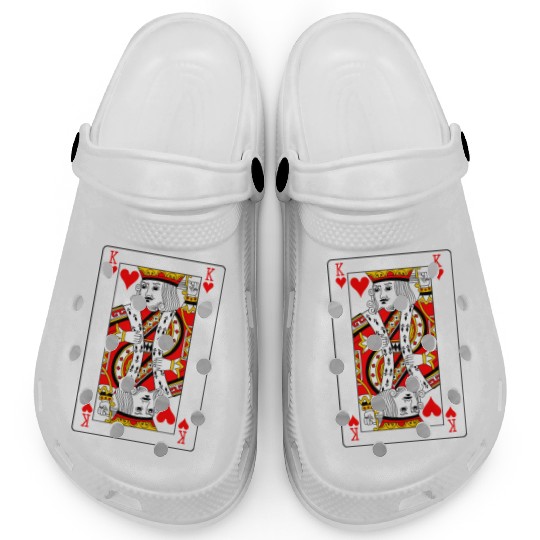 King of Hearts Playing Card Clogs