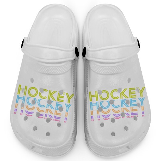 Hockey Colorful Typography Clogs