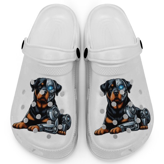Rottweiler cyborg robot space Clogs