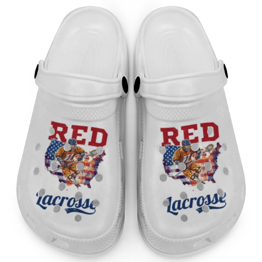 4th Of July Lacrosse Red White And Lacrosse Clogs
