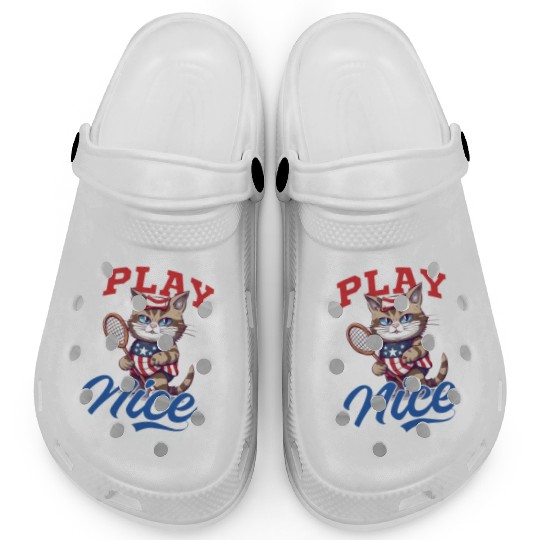 4th Of July Lacrosse Cat Play Lacrosse Clogs