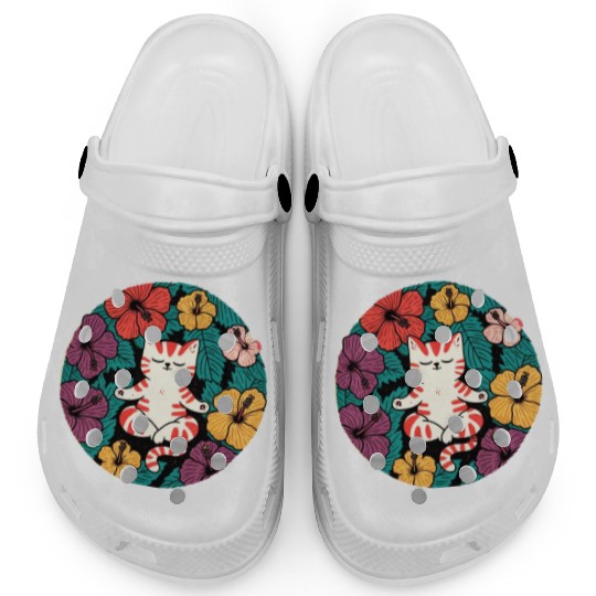Zen Hibiscus Cat Clogs