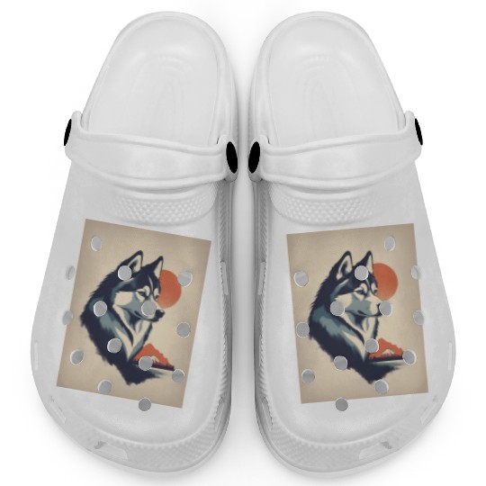 Husky Dog 3 - Japanese Old Vintage Clogs