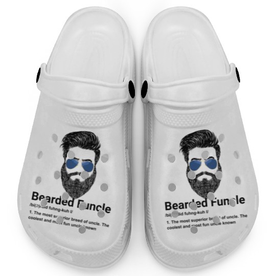 Mens Bearded Funcle Funny Uncle Definition Clogs