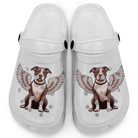 Pitbull Angel with Wings Dog Heaven Clogs