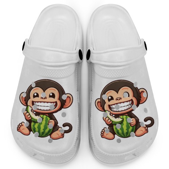 Monkey chimpanzee melon watermelon honeydew melon Clogs