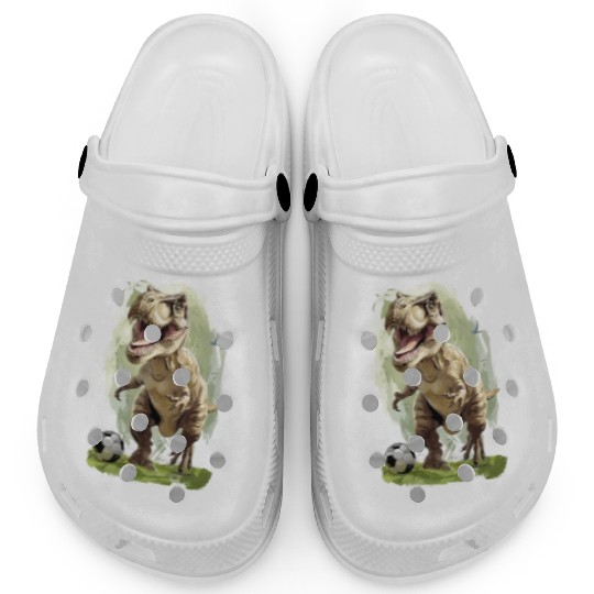 Soccer Ball Trex Dinosaur T-Rex Clogs