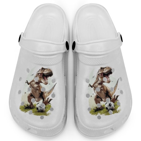 Soccer Player Dinosaur Clogs