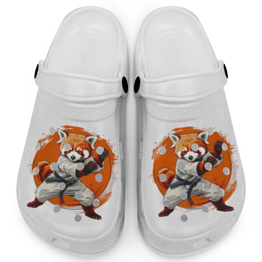 Red panda karate fighting style Clogs