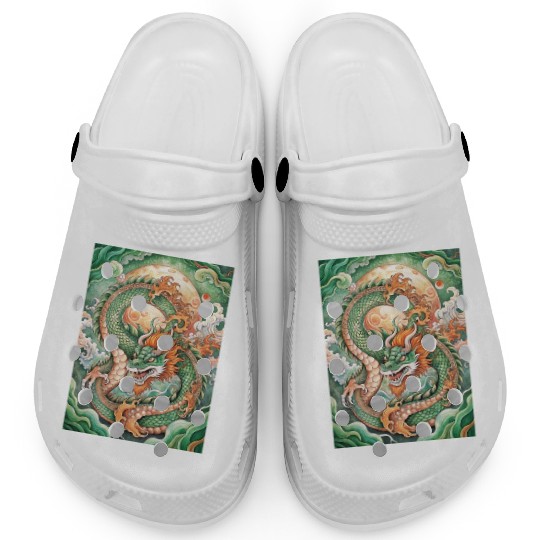 Traditional Chinese Dragon Ink Style Clogs
