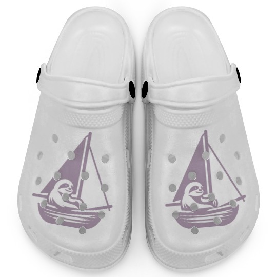 Summer sailing sloth silhouette cool Clogs