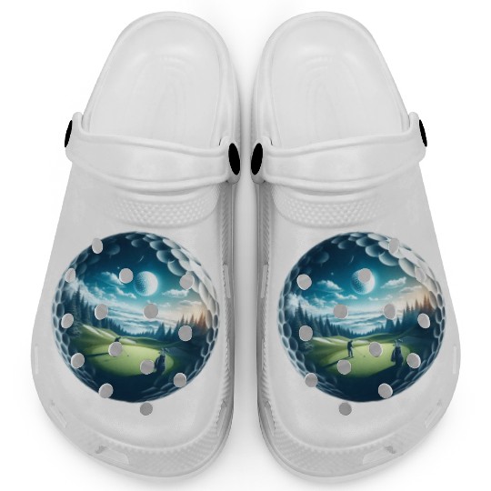 Twilight A Golf Dream Scape Surreal Golfing Course Clogs