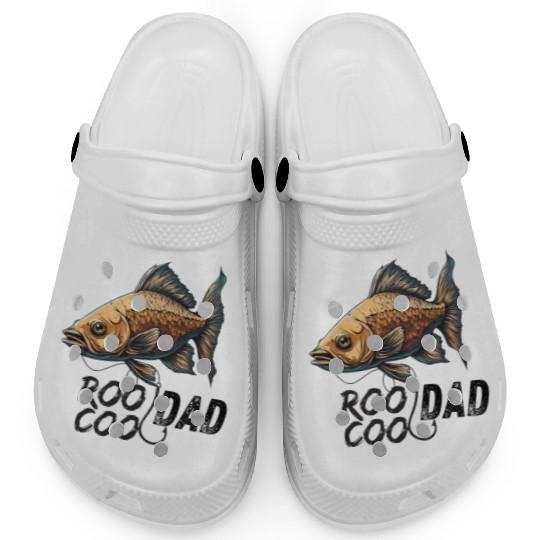 Funy Father's Day Reel Cool Dad Crazy Dog Dad Fish Clogs