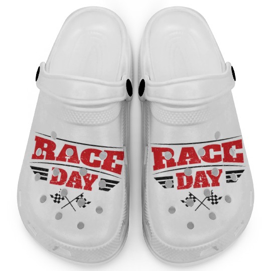Race Day Car Racing Checkered Flag Clogs