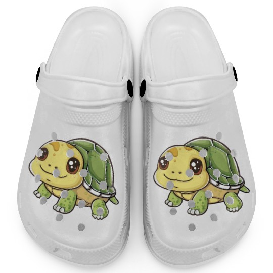 Adorable Smiling Turtle Character Clogs