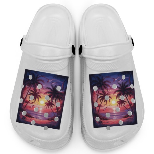 summer beach "Tropical Twilight Serenity" Clogs
