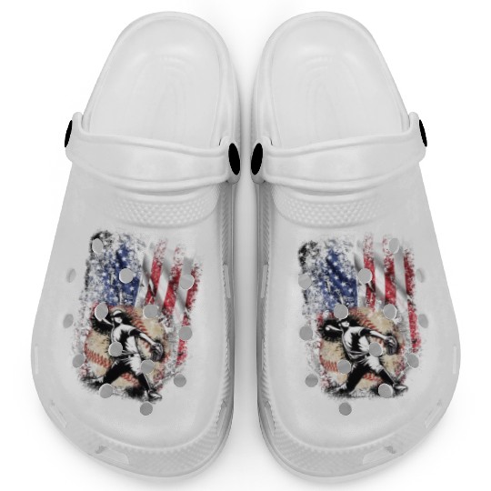 Patriotic American Flag Baseball Pitcher Clogs