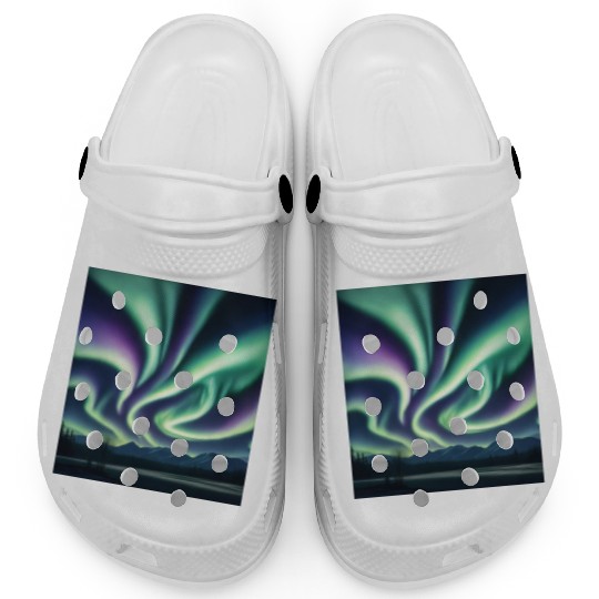 ultra realistic northern lights Clogs