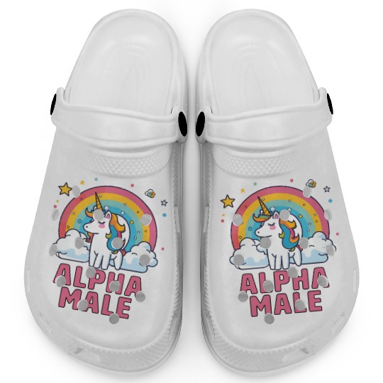 Alpha Male Unicorn Rainbow Clogs