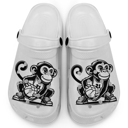 Sporty Monkey With Basketball Clogs