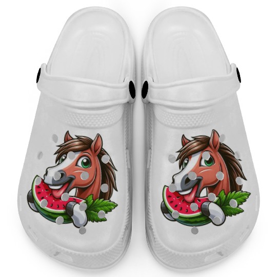 Horses Horse Lover Farmer Melon Summer Clogs